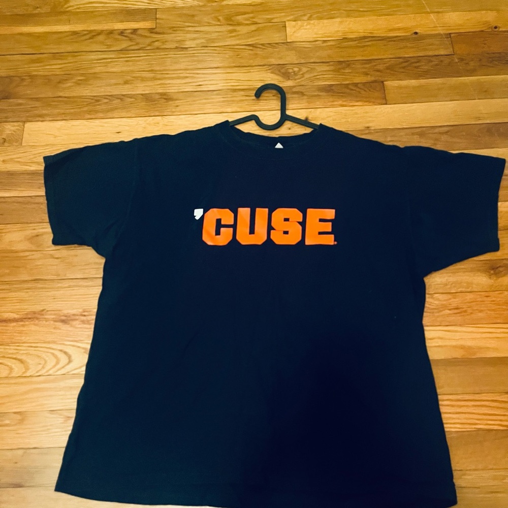 'CUSE Black Tee with Bold Orange Graphic